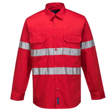 Portwest Hi-Vis Lightweight Long Sleeve Shirt with Tape Reflective Safety MA301-KarWorkwear
