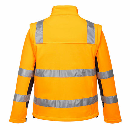 Portwest Mens Huski Chassis Jacket Softshell 2 in 1 Reflective Safety Tape K8074-KarWorkwear