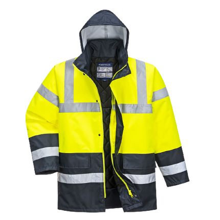 Portwest Hi-Vis Two Tone Traffic Jacket Waterproof Reflective Tape Work S466-KarWorkwear