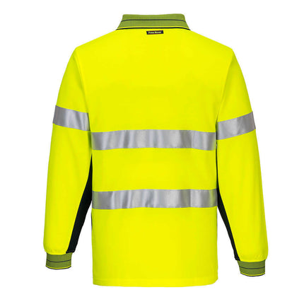 Portwest Mens Prime Mover Long Sleeve Cotton Work Shirt Polo Hi-Vis Taped MP313-KarWorkwear