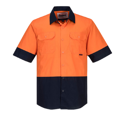 Portwest Hi-Vis Two Tone Lightweight Short Sleeve Shirt Reflecftive Safety MS802-KarWorkwear