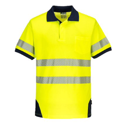 Portwest PW3 Hi-Vis Polo Shirt S/S Breathable 2 Tone Reflective Work Safety T182-KarWorkwear