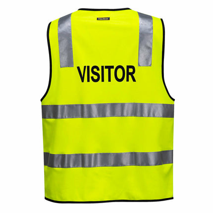 Portwest Visitor Zip Vest D/N 2 Tone Reflective Tape Work Safety MZ106-KarWorkwear
