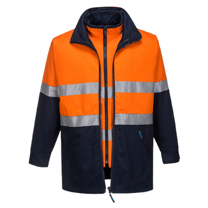 Portwest Hume 100% Cotton 4-in-1 Jacket 2 Tone Reflective Work Safety MJ777-KarWorkwear