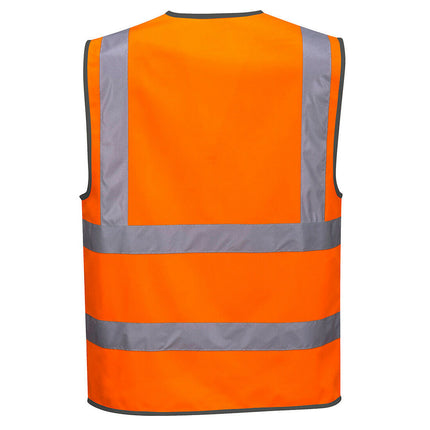 Portwest Mens Hi-Vis Zipped Band & Brace Vest Lightweight Taped Safety Work C375-KarWorkwear