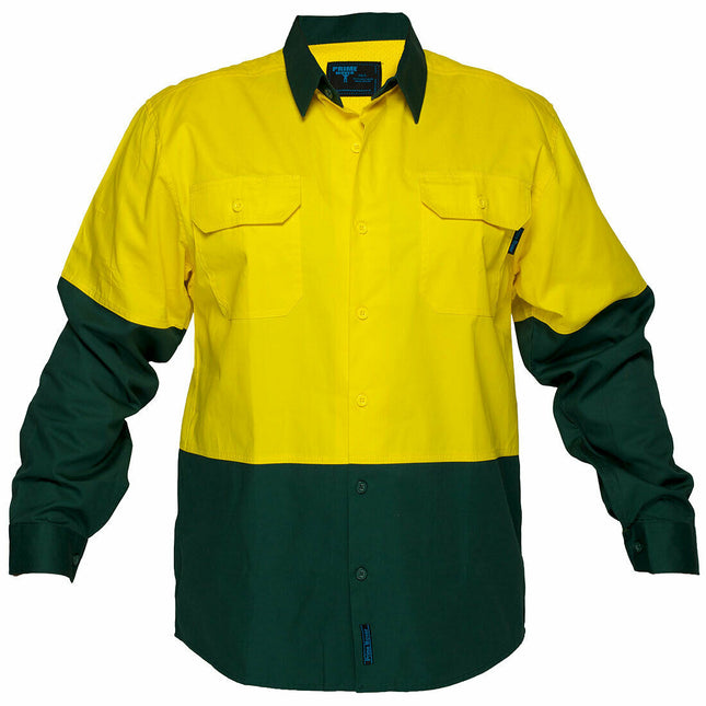 Portwest Mens Prime Mover Hi-Vis Lightweight Gusset Sleeves Shirt Comfort MS801-KarWorkwear