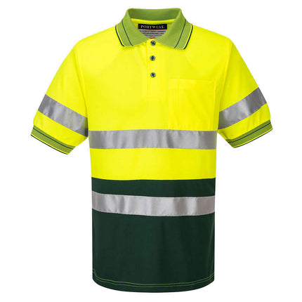 Portwest Mens Prime Mover Short Sleeve Micro Mesh Polo Taped Hi-Vis Work MP510-KarWorkwear