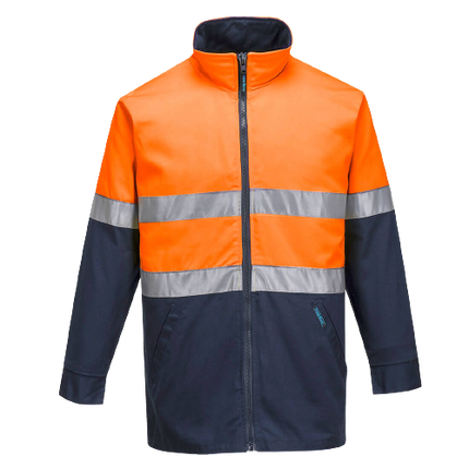 Portwest Hume 100% Cotton Drill Jacket 2 Tone Reflective Work Safety MJ998-KarWorkwear