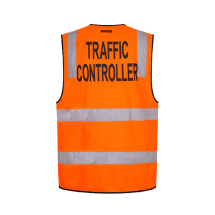 Portwest Traffic Controller Zip Vest D/N Reflective Tape Work Safety MZ105-KarWorkwear