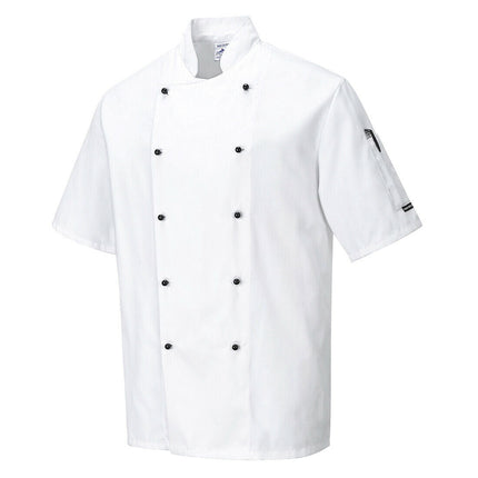 Portwest Mens Kent Chefs Jacket Mandarin Collar Durable Comfort Work C734-KarWorkwear