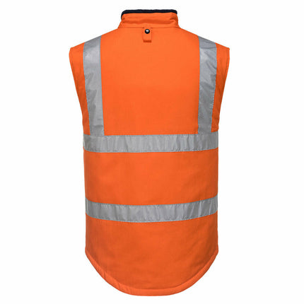 Portwest Men Hi-VisTex 100% Cotton Reversible Vest Reflective Safety Work MV278-KarWorkwear