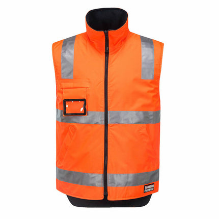 Portwest Mens Huski Traffic Vest Hi-Vis Work Reversible Taped Safety K8132-KarWorkwear