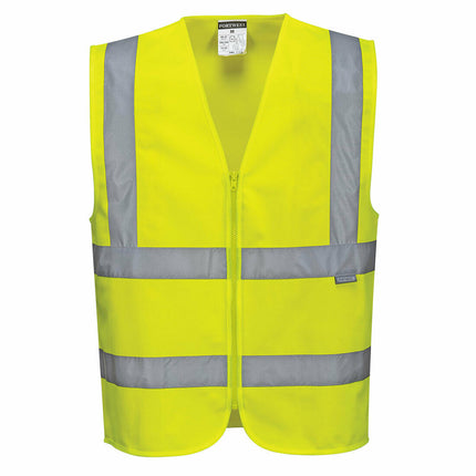 Portwest Mens Hi-Vis Zipped Band & Brace Vest Lightweight Taped Safety Work C375-KarWorkwear