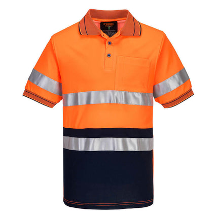 Portwest Mens Prime Mover Short Sleeve Cotton Comfort Polo Taped Hi-Vis MP310-KarWorkwear