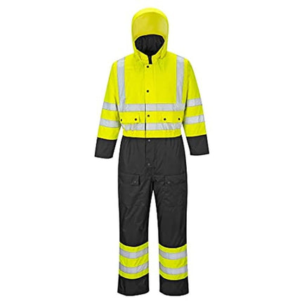 S485 Hi-Vis Contrast Coverall Yellow/Black, Medium
