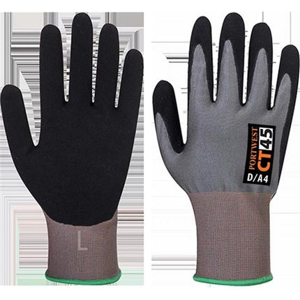 CT45 Cut Resistant D18 Nitrile Work Glove Gray/Black, Medium-KarWorkwear
