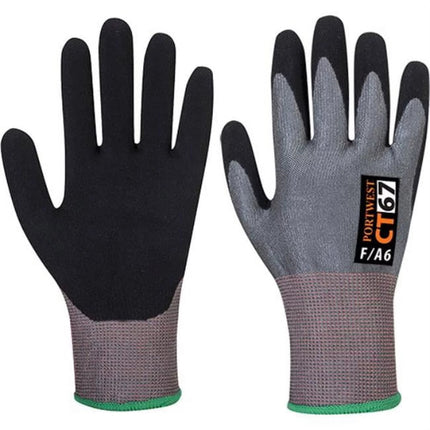 CT67 Cut Resistant D18 Nitrile Work Glove Gray/Black, X-Small-KarWorkwear