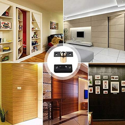 Door Ball Catch,Stainless Steel Adjustable Ball Catch Door Hardware (2Pcs(Black)