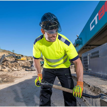 A727 anti Impact Safety Work Gloves - Cut Resistant & Impact Reducing Protective Work Gloves Orange/Black