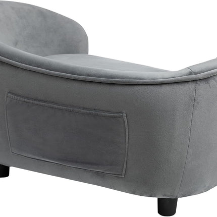 Pet Sofa Couch, Pet Sofa for Cats and Small Dogs, Cat Sleeping Bed, Ultra-Soft Snuggle Cat Sofa for Indoor Kitten, Luxury Mini Dog Couch Sofa Bed, Dark Gray