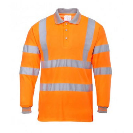 Mens Hi-Vis Long Sleeve Polo Shirt-KarWorkwear