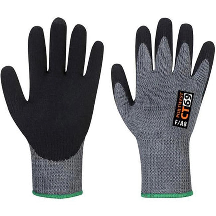 CT69 Cut Resistant D18 Nitrile Work Glove Gray/Black, Large-KarWorkwear