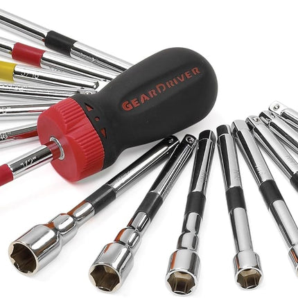 16 Piece Ratcheting Nutdriver Set | SAE & Metric | 8916D