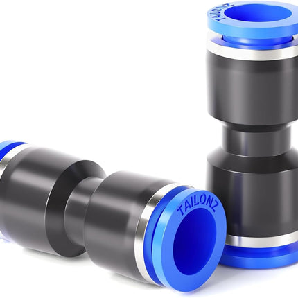 Black Straight 1/2 Inch Tube OD Push to Connect Tube Fittings Push Lock PU-1/2 (Pack of 2)