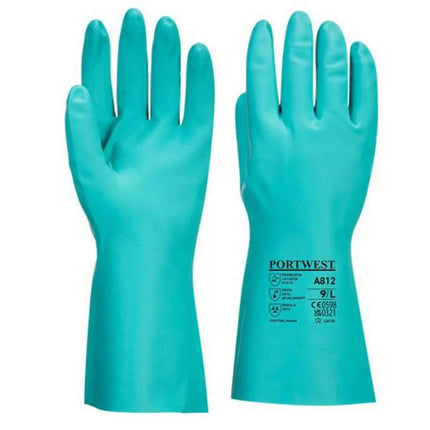 A812 Lightweight Nitrosafe plus Chemical Gauntlet Green, X-Large-KarWorkwear