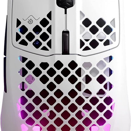 Aerox 3 Wireless - Holey RGB Gaming Mouse - Ultra-Lightweight Water Resistant Design - 18K DPI Truemove Air Optical Sensor -Snow