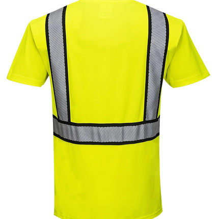 Detroit Short-Sleeved T-Shirt Viz Visibility Reflective Safety Work Wear Top ANSI 2, XXL