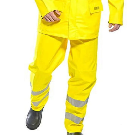 FR43 Mens Lightweight Waterproof Sealtex Flame FR Hi-Vis Pants Yellow, X-Large-KarWorkwear