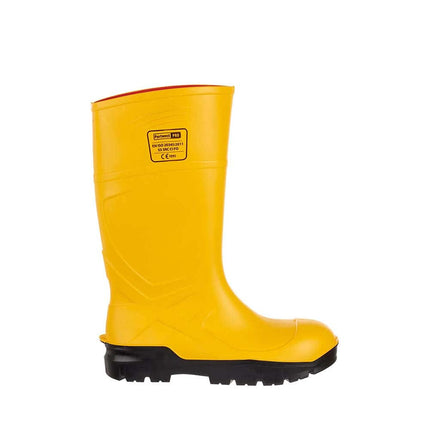Portwest FD95 Steel Toecap PU Safety Wellington Boots S5 CI FO Yellow, 12-KarWorkwear