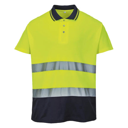 Mens Hi-Vis Two-Tone Cotton Comfort Polo Shirt-KarWorkwear