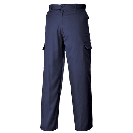 C701 Workwear Cargo Pants in Protective Polycotton with 6 Pockets, Navy, 52R