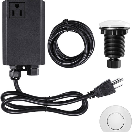 Garbage Disposal Air Switch Kit Sink Top Waste Disposal Long Stainless Steel Brushed Nickel On/Off Air Button Food and Waste Disposals Part by