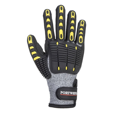 A722 anti Impact Cut Resistant Safety Work Gloves Grey/Black, Small-KarWorkwear