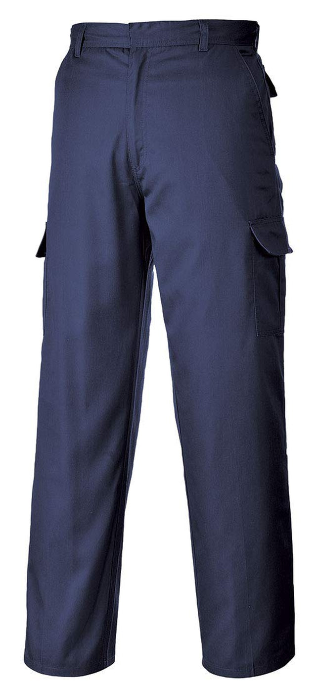 C701 Workwear Cargo Pants in Protective Polycotton with 6 Pockets, Navy, 52R
