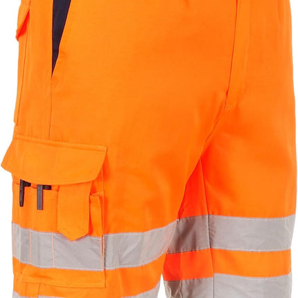 Hi-Vis P/C Shorts Cargo Visibility Reflective Summer Cool Work Wear Pants ANSI E