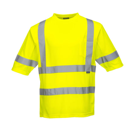 S396 Iona Short Sleeve Safety Work T Shirt with Hivis Reflective Tape, X Large