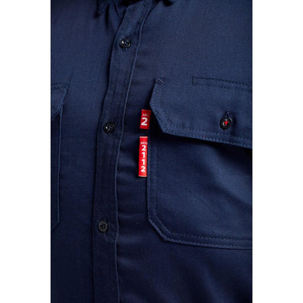 FR89 Fire Resistant Safety Work Shirt in FR Bizflame 88/12 ASTM NFPA, Navy, Large
