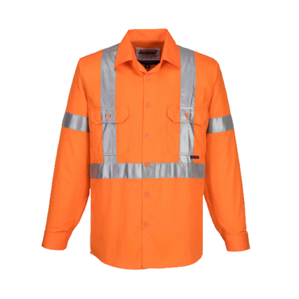Portwest 100% Lightweight Cotton Long Sleeve Shirt with Cross Back Tape MX301-KarWorkwear