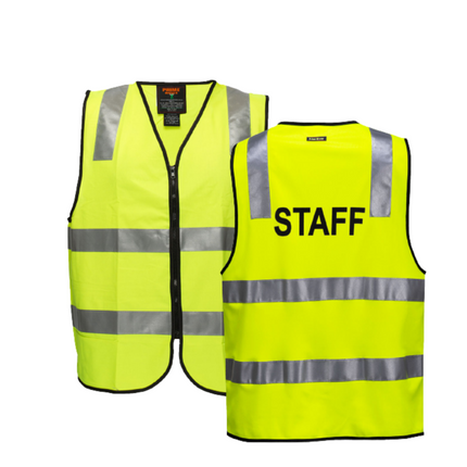 Portwest Staff Zip Vest D/N 2 Tone Hi Vis Reflective Tape Work Safety MZ107-KarWorkwear
