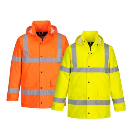 Portwest Hi-Vis Traffic Jacket 2 Tone Reflective Tape Work Safety S460-KarWorkwear