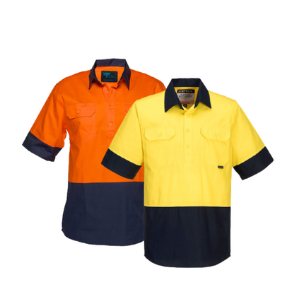 Portwest Hi-Vis Two Tone Lightweight Short Sleeve Closed Front Shirt Wear MC802-KarWorkwear