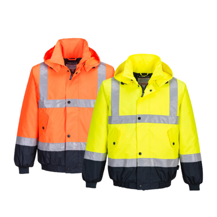 Portwest Hi-Vis Flying Jacket 2 Tone Waterproof Reflective Safety Work MJ204-KarWorkwear