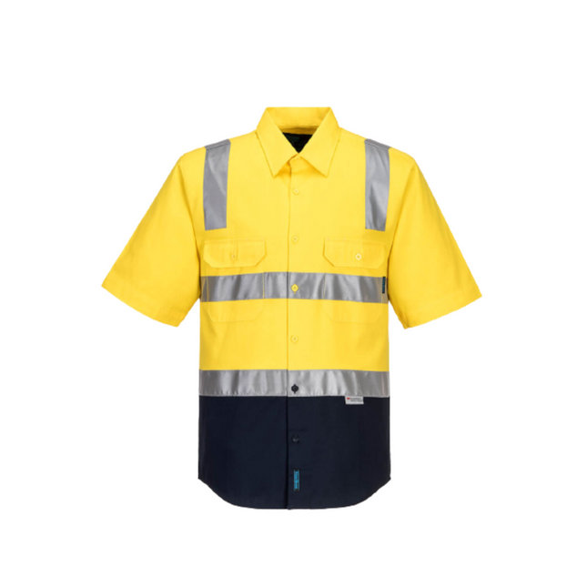 Portwest Hi-Vis Two Tone Regular Weight Shirt Tape Over Shoulder Safety MS102-KarWorkwear