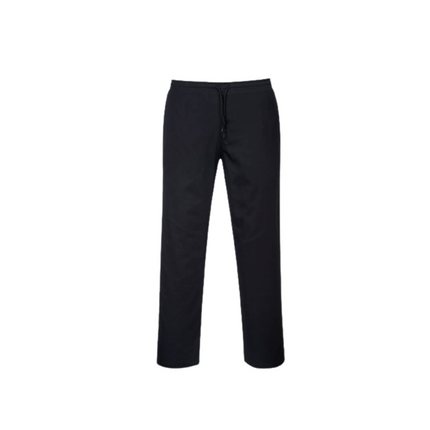 Portwest Drawstring Pants Lightweight Comfortable Black Chef Pant C070-KarWorkwear