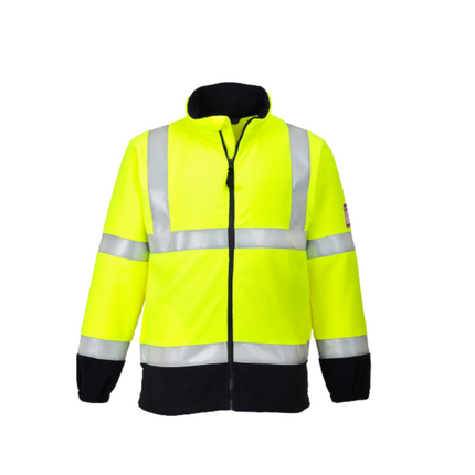 Portwest Flame Resistant Anti Static Hi-Vis Fleece Drawcord Full Zip Jacket FR31-KarWorkwear