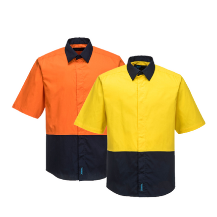 Portwest Food Industry Lightweight Cotton Shirt Reflective 2 Tone Safety MF152-KarWorkwear